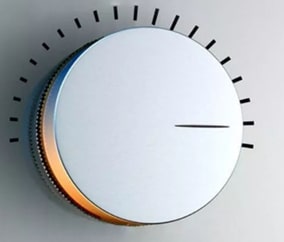 Injection molded PA6 adjustment knob exhibiting high surface gloss and excellent aesthetic finish