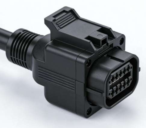 PA12 CF30 high voltage connector shield for electromagnetic protection