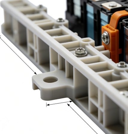 PA9T GF50 battery module crossbeam with high structural stiffness